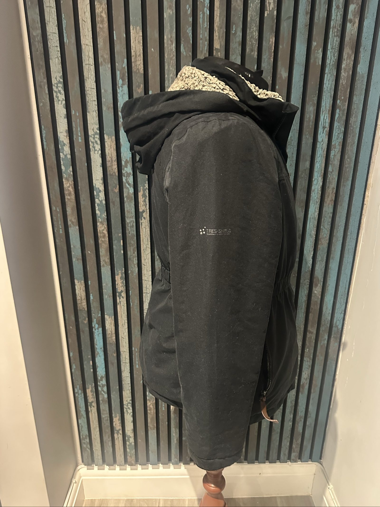 Tres-Shield Women's Black Waterproof Windproof Jacket Medium Fleece Lined image 4
