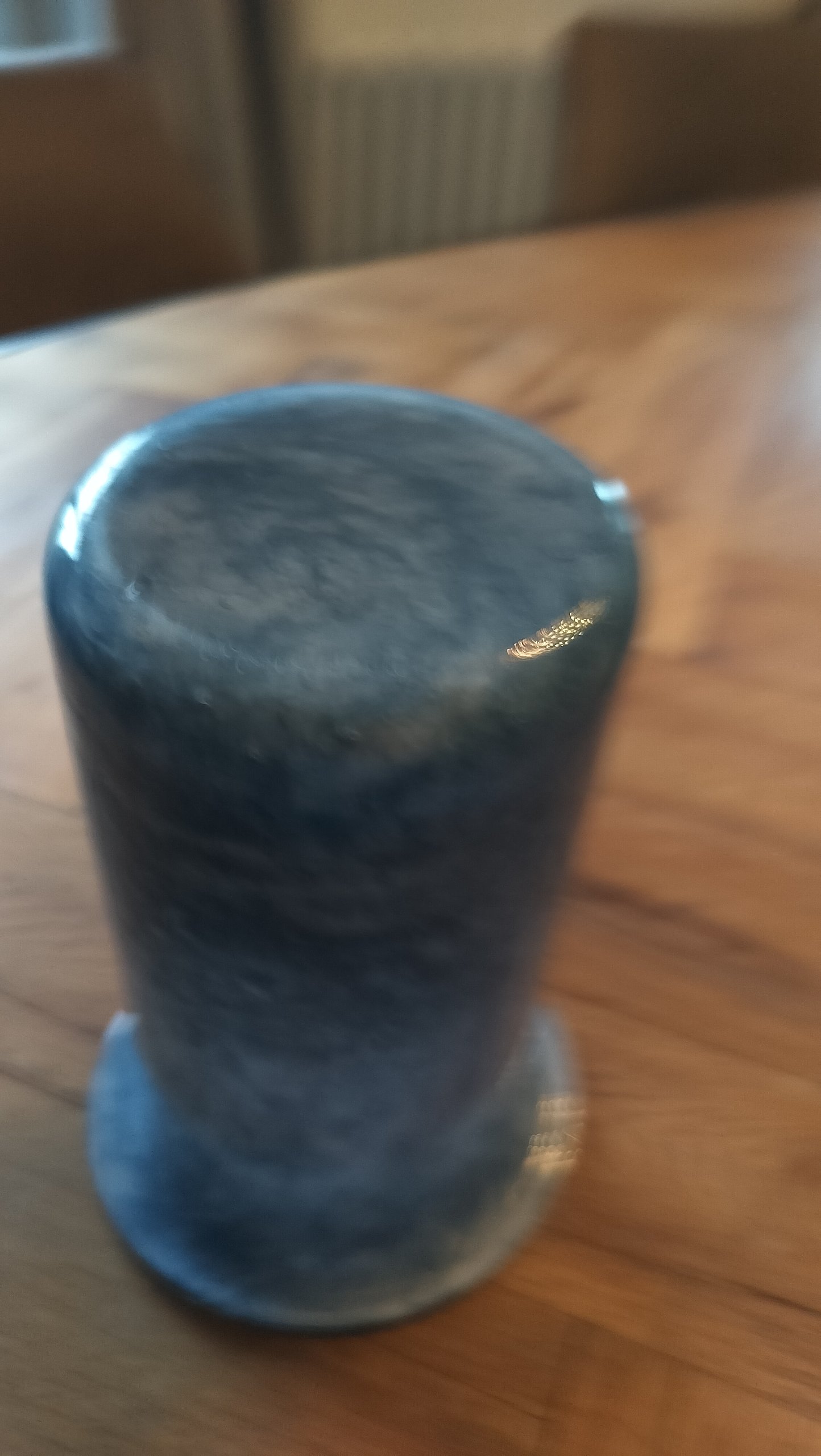Blue Grey Hand Blown Glass Vase 18 cm One Size Unisex