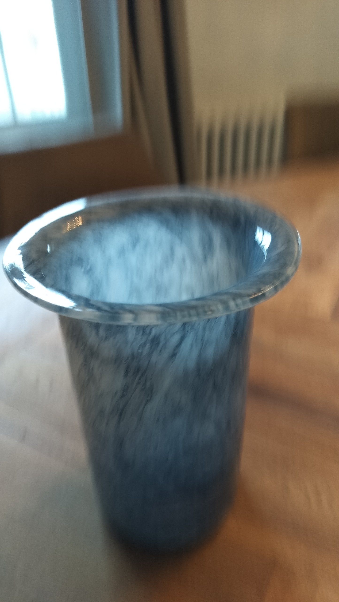 Blue Grey Hand Blown Glass Vase 18 cm One Size Unisex image 4