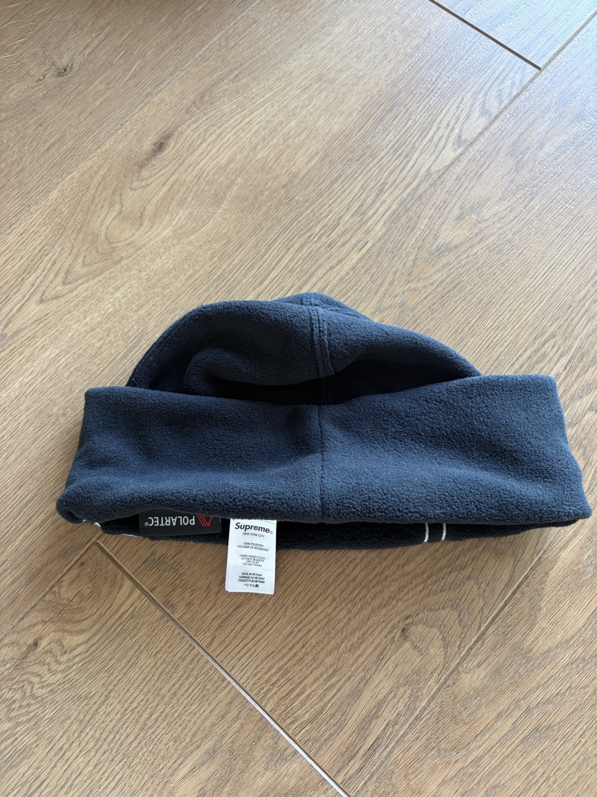 Supreme Black Polartec Fleece Beanie One Size image 4