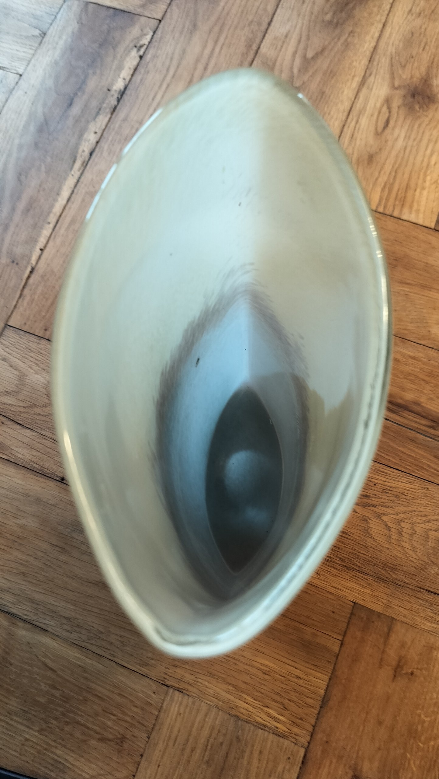Grey & Beige Decorative Art Glass Vase 29.5 cm Tall One Size image 3