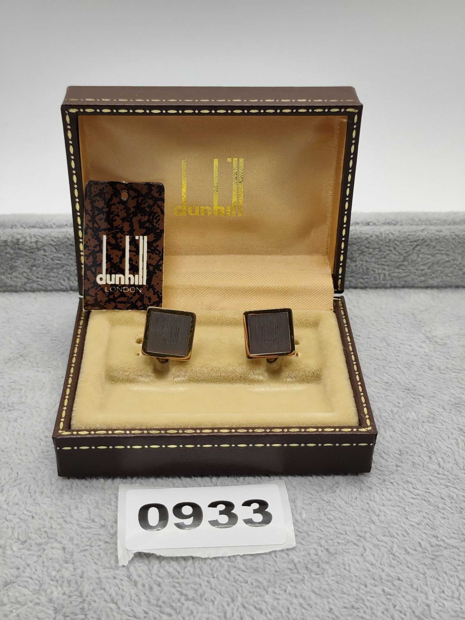 Dunhill Gold & Silver Square Cufflinks with Box