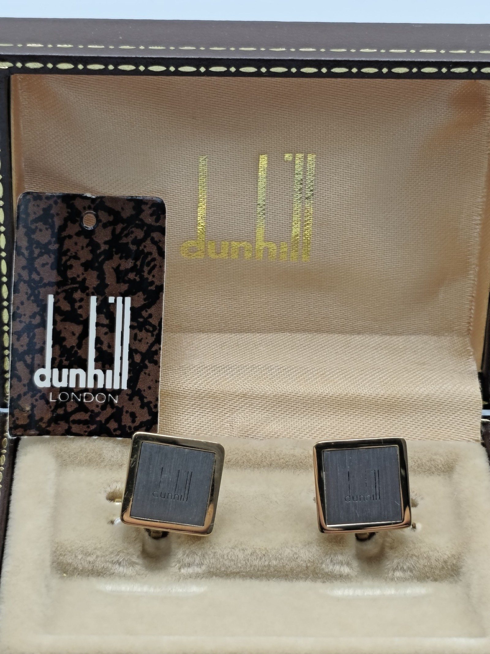 Dunhill Gold & Silver Square Cufflinks with Box image 2