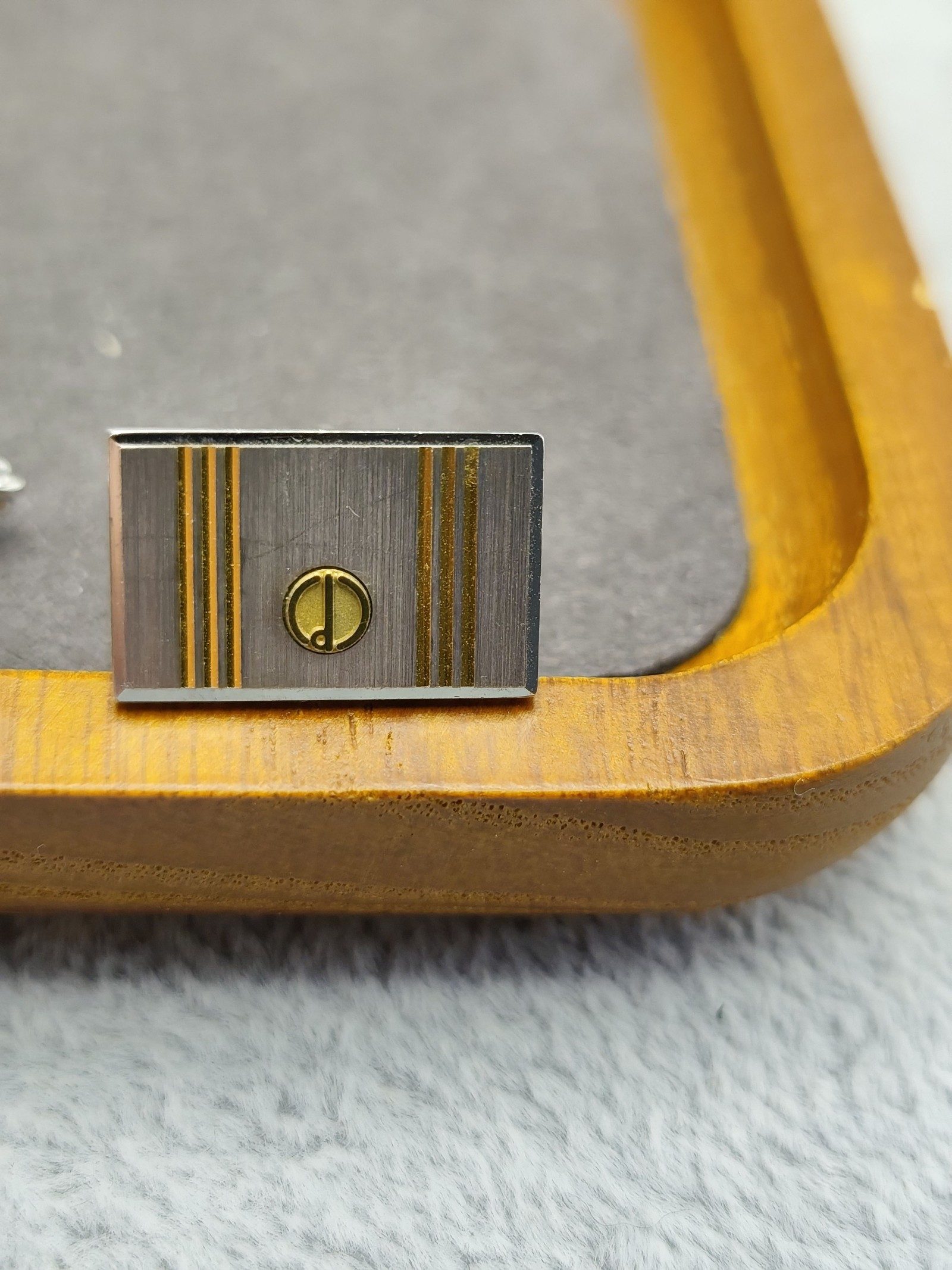 Dunhill Silver & Gold Tone Tie Clip & Cufflinks Set image 5