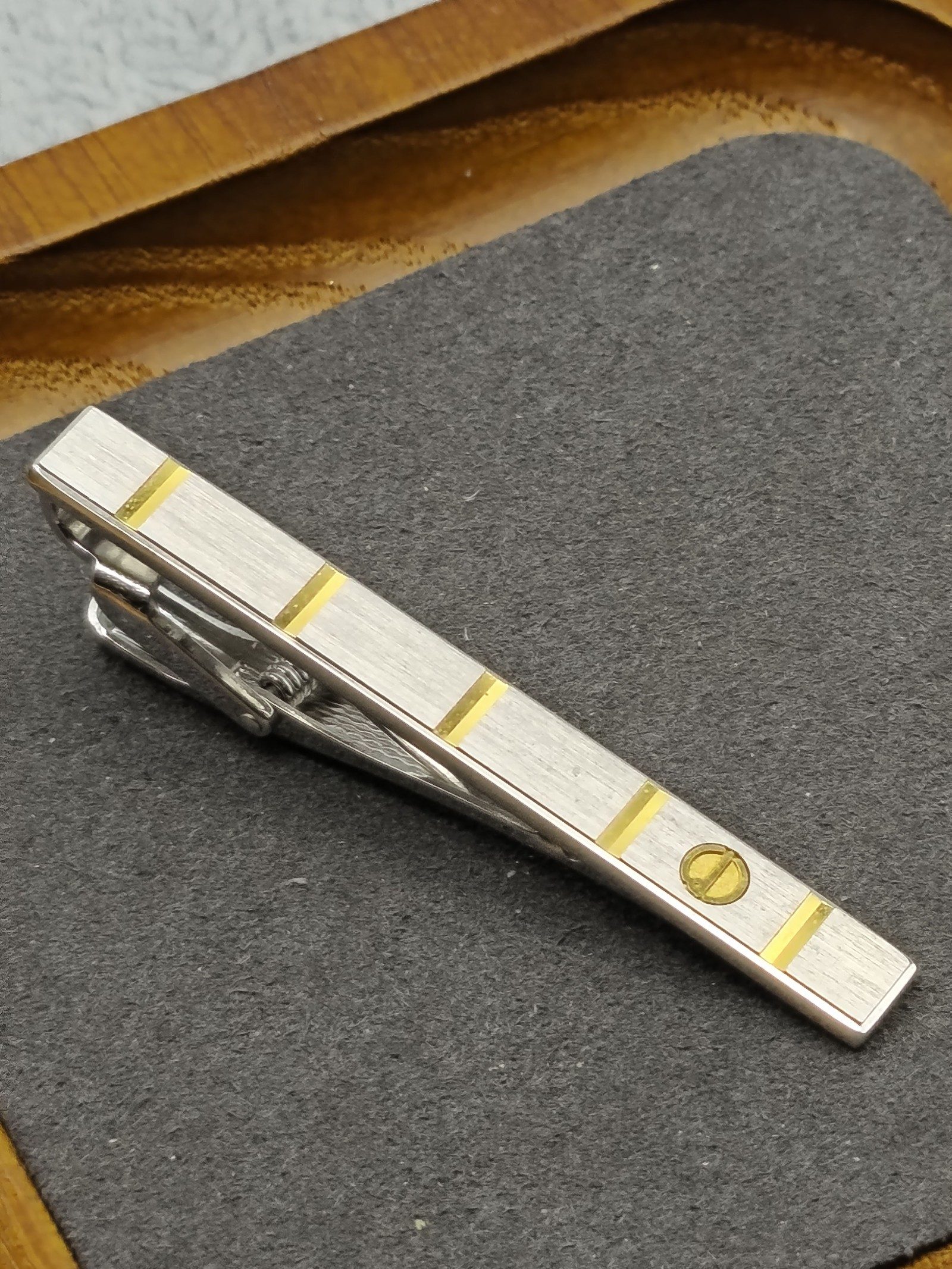 Dunhill Silver & Gold Tone Tie Clip & Cufflinks Set image 10