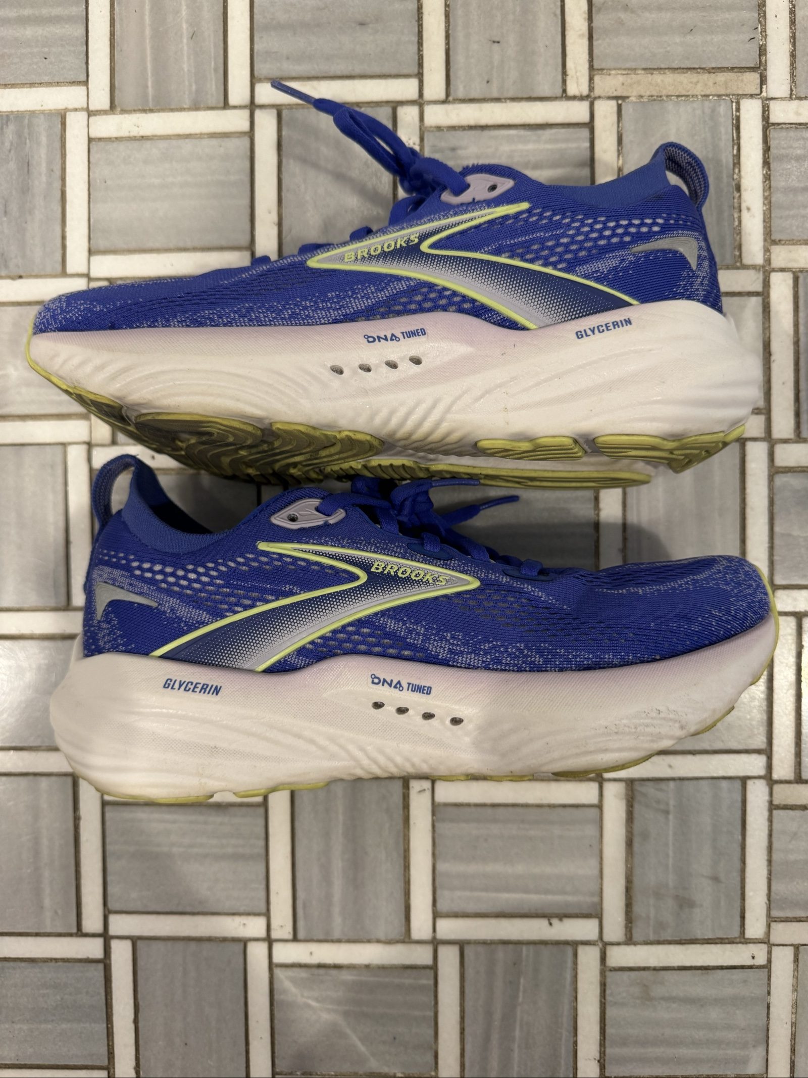 Women's Brooks Glycerin 22 Running Shoes – Blue Lime – 7.5 image 8