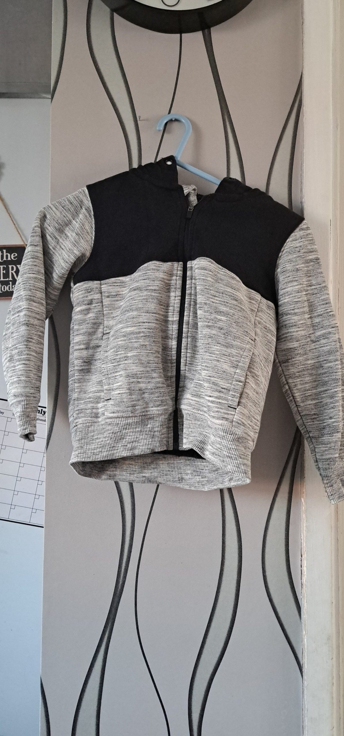 M&S Kids Charcoal & Grey Hooded Zip-Up Fleece Jumper 4-5 Years
