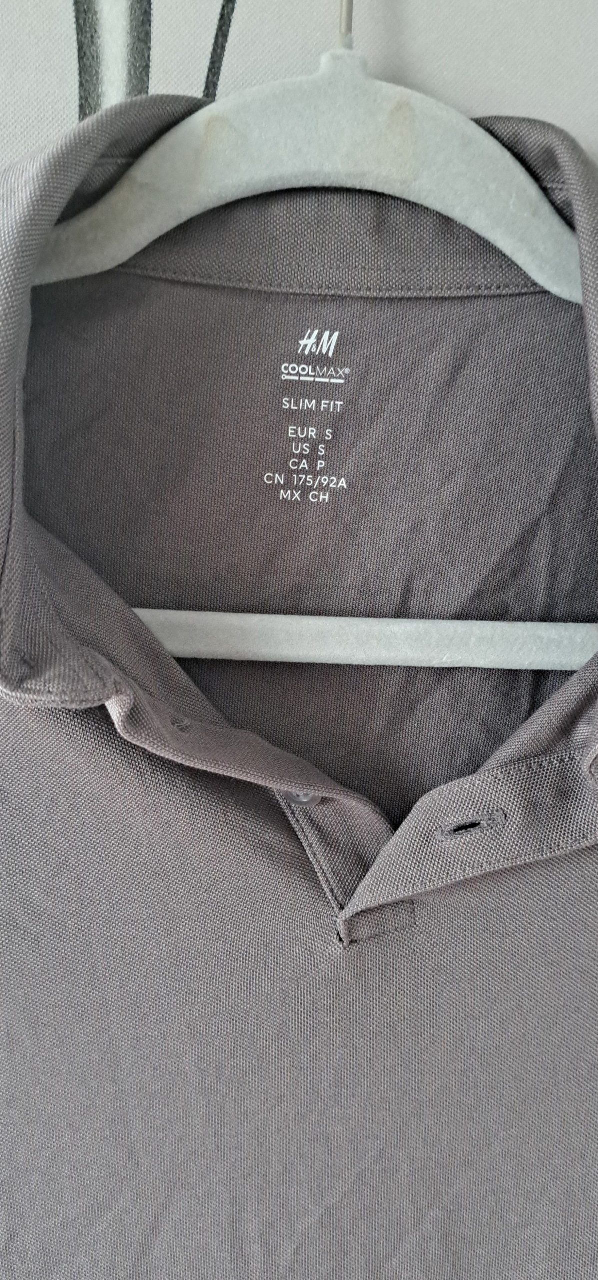 H&M Men's Grey Coolmax Slim Fit Polo Shirt Small image 2