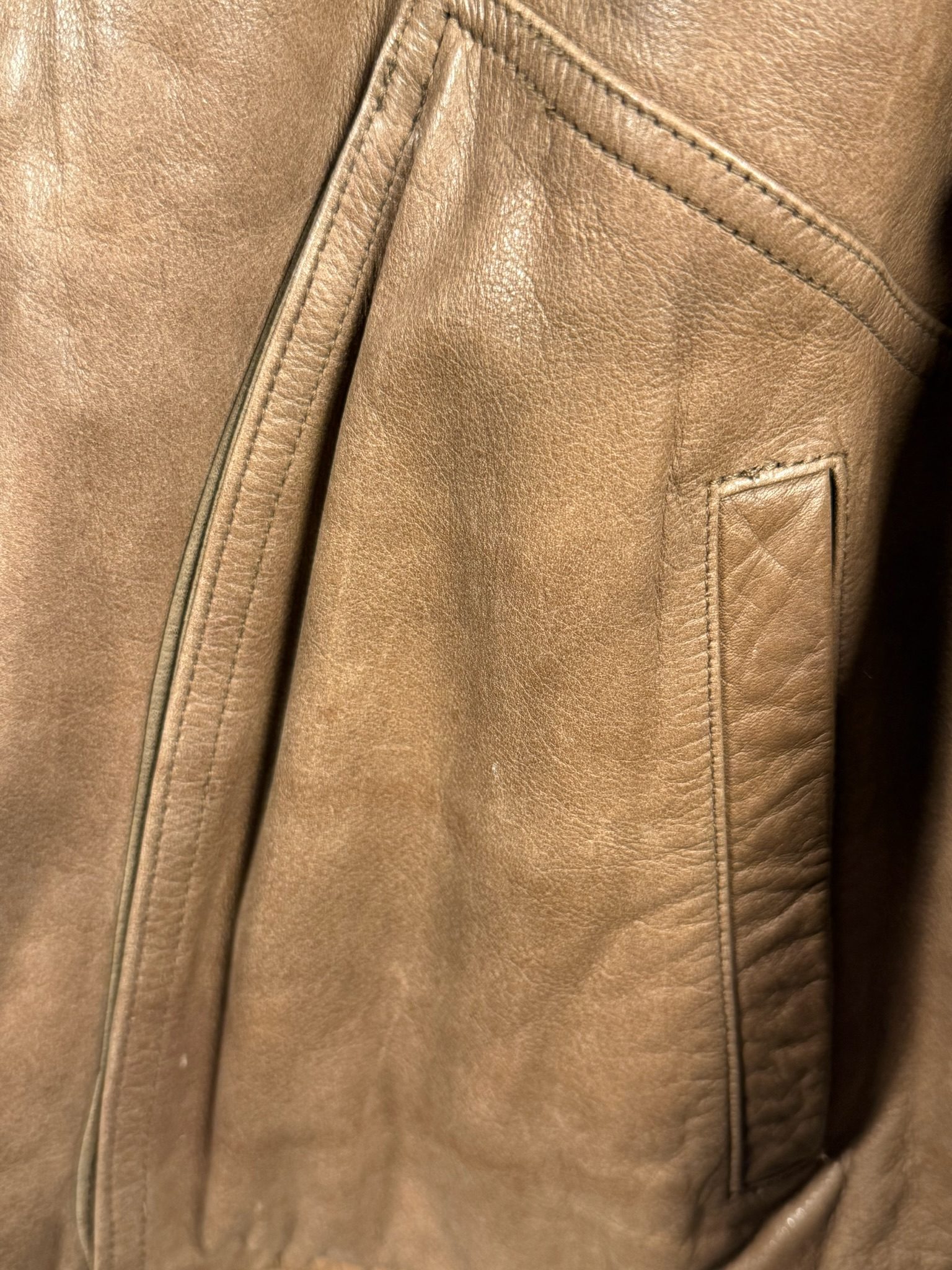 Brown Leather Jacket Medium image 3