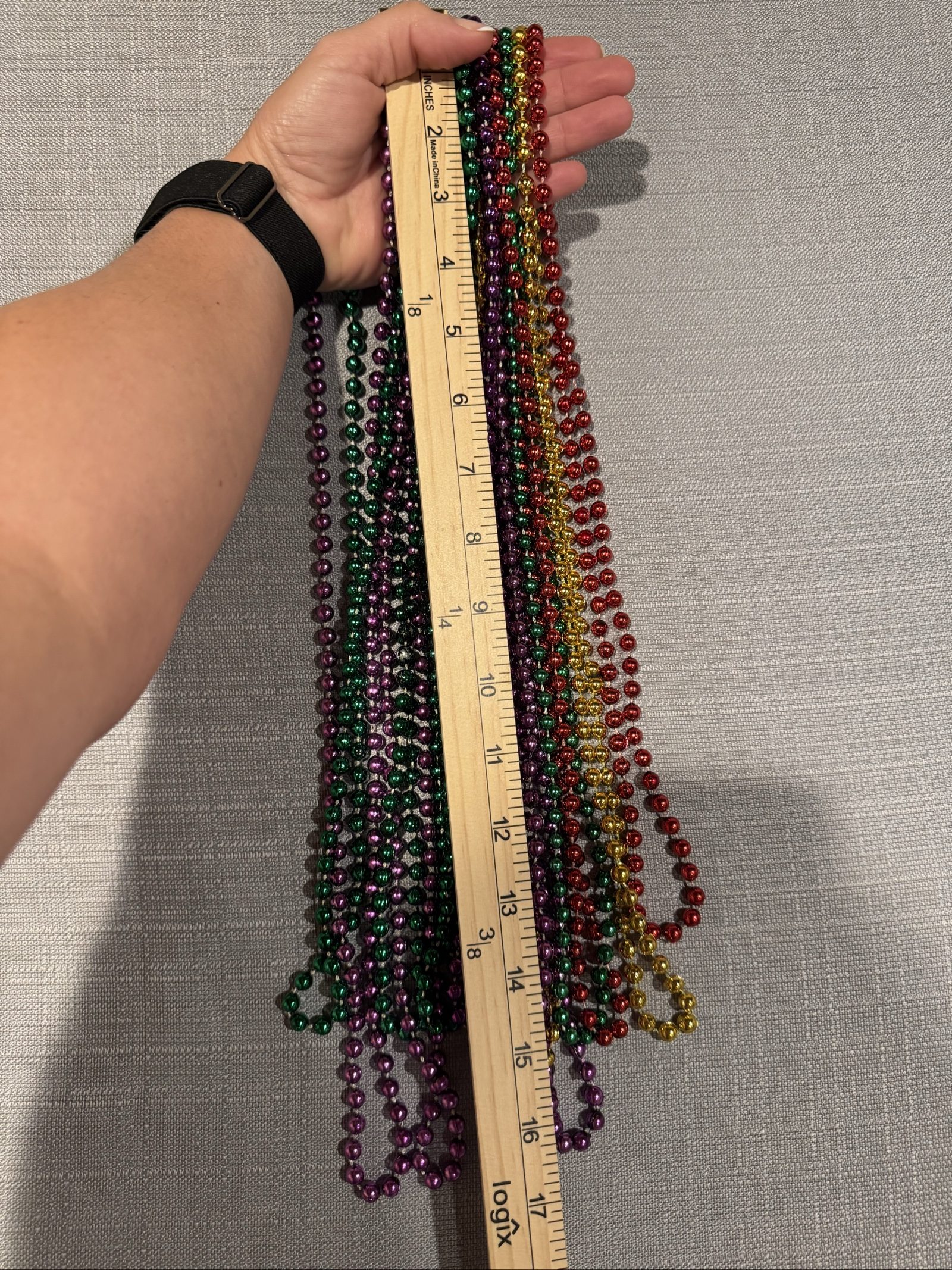 Multi-Colored Mardi Gras Beaded Necklaces Set image 3