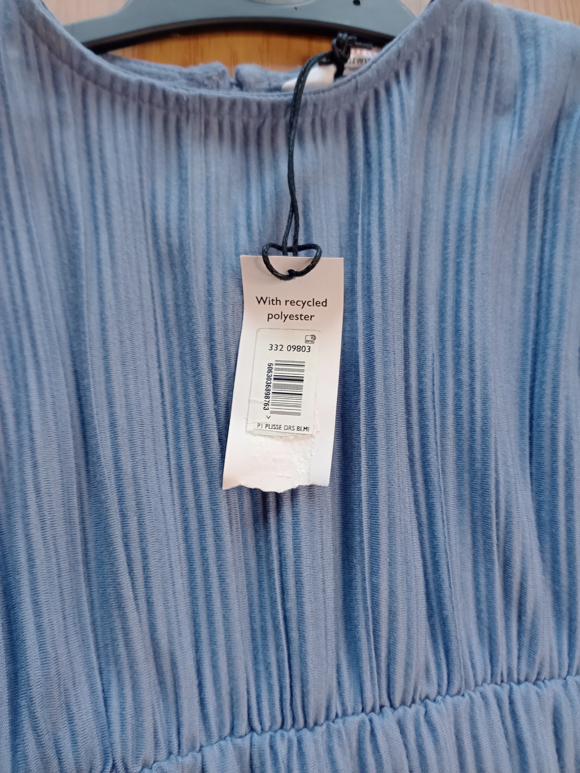 Anyday John Lewis Blue Pleated Dress Age 4 Years Polyester Viscose image 2