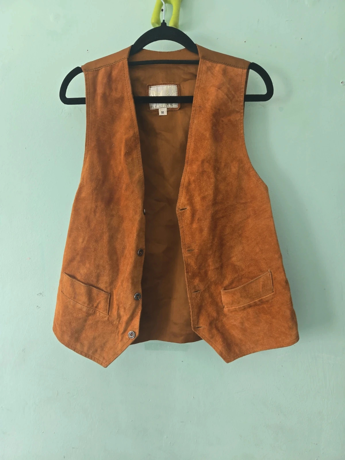 Suede waistcoat tan