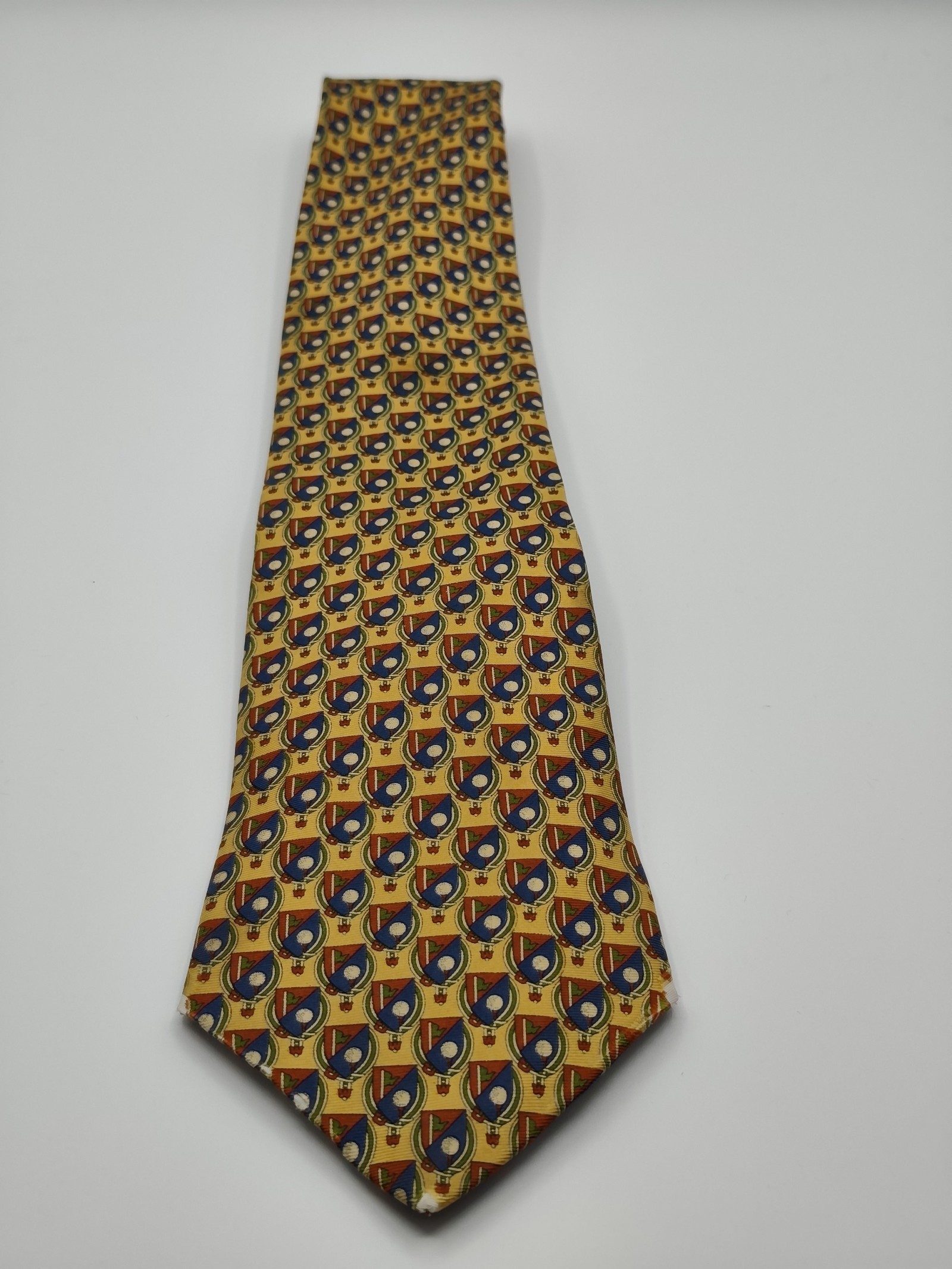 Burberry Yellow & Blue Silk Patterned Tie image 6