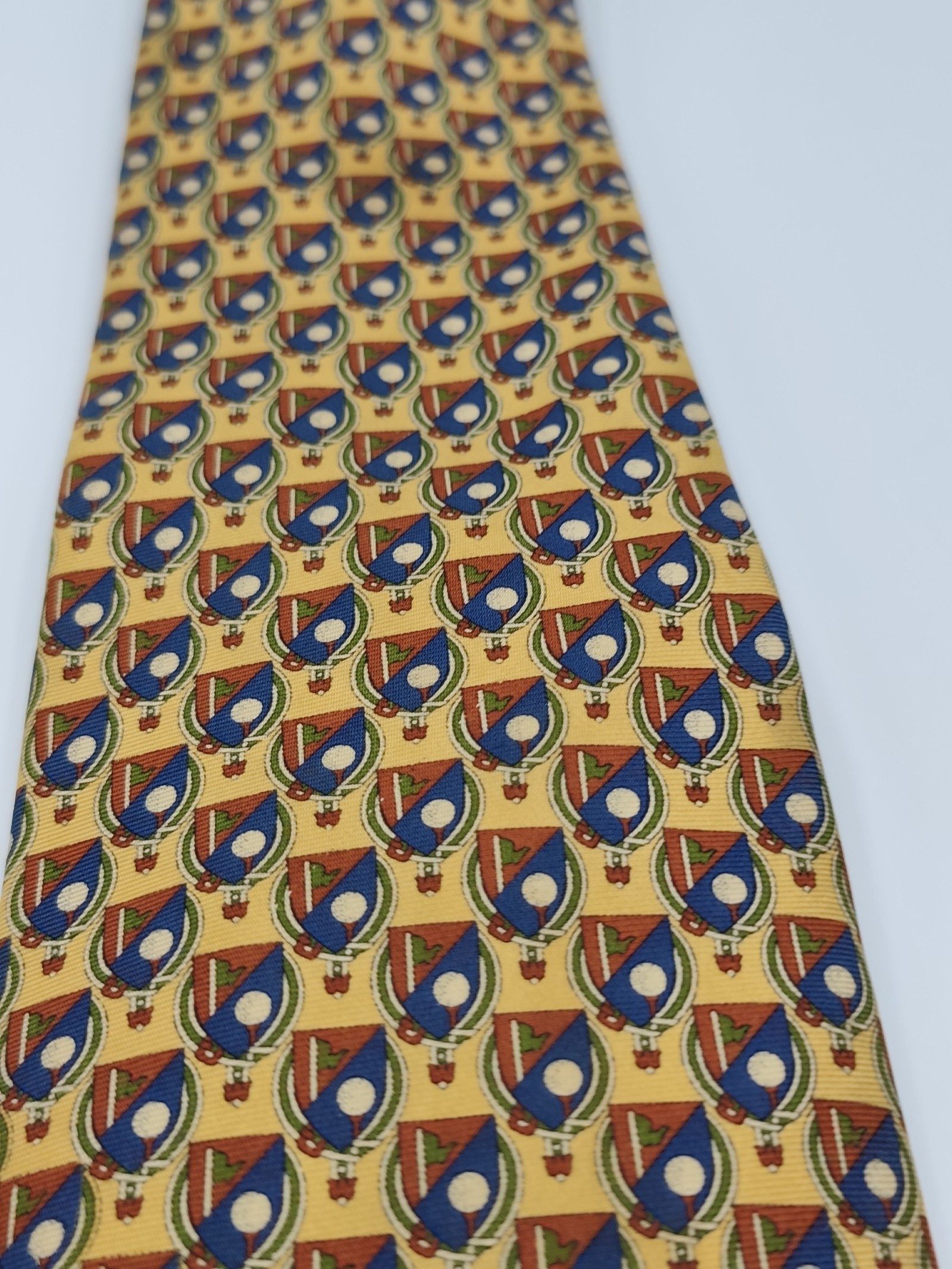 Burberry Yellow & Blue Silk Patterned Tie image 8