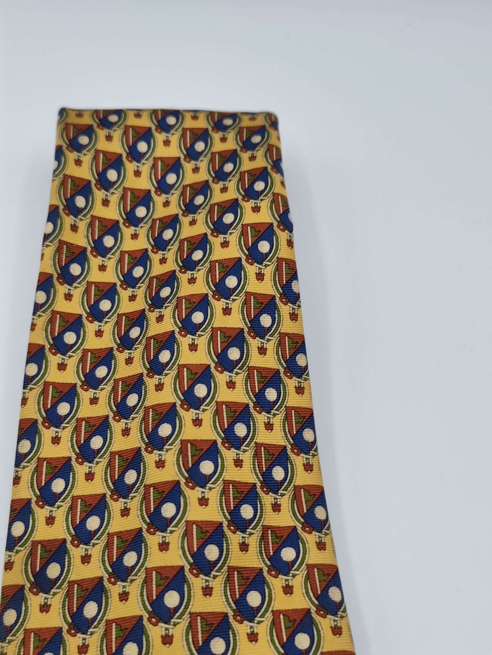 Burberry Yellow & Blue Silk Patterned Tie image 9