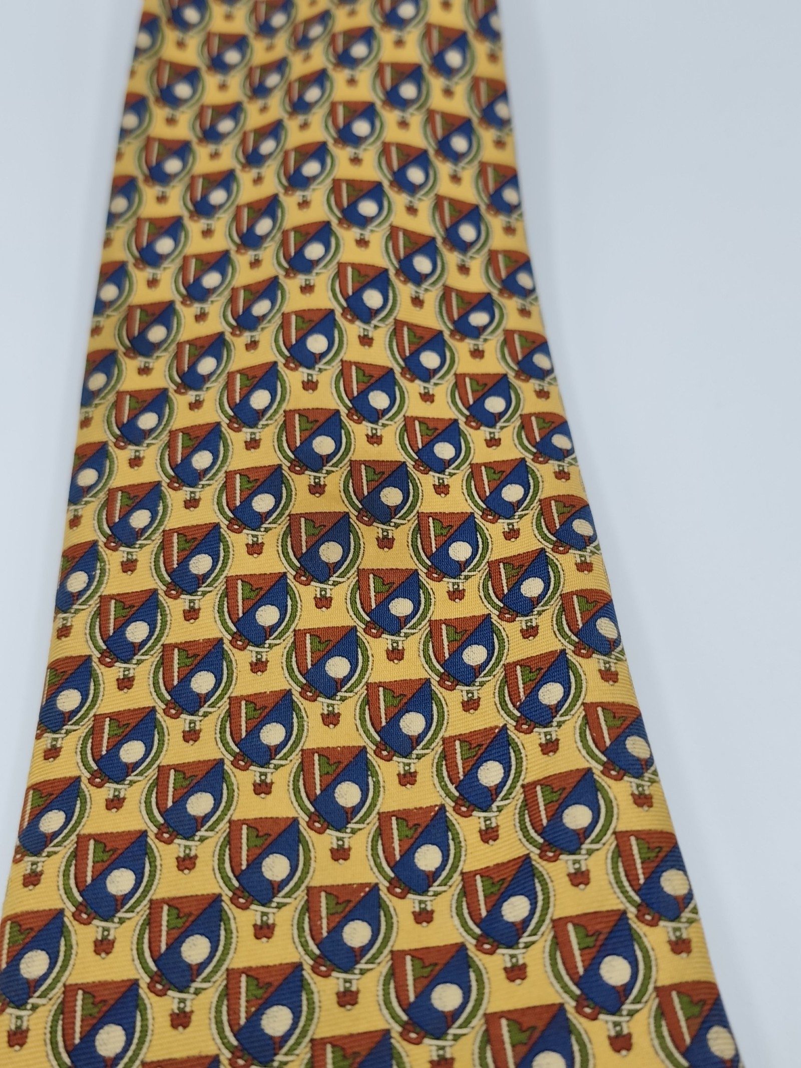 Burberry Yellow & Blue Silk Patterned Tie image 10