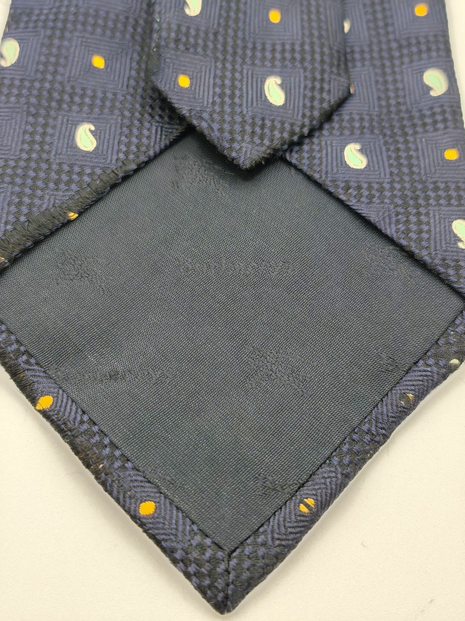 Burberry Navy Blue Paisley Pattern Silk Tie image 3
