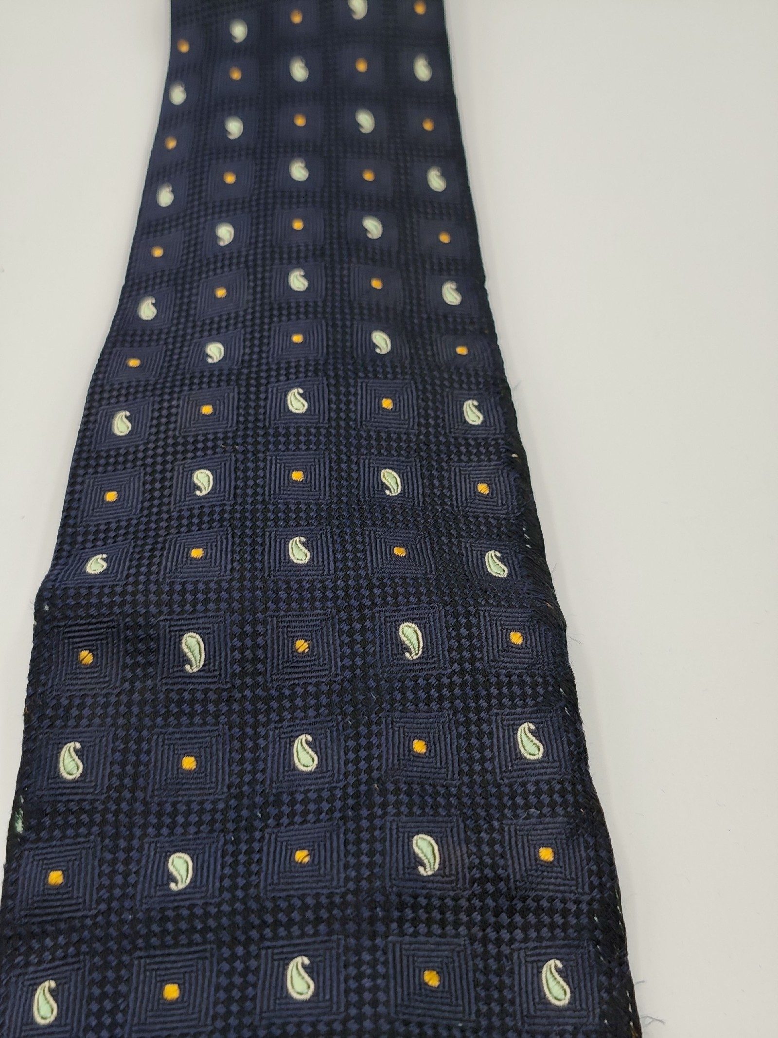 Burberry Navy Blue Paisley Pattern Silk Tie image 7