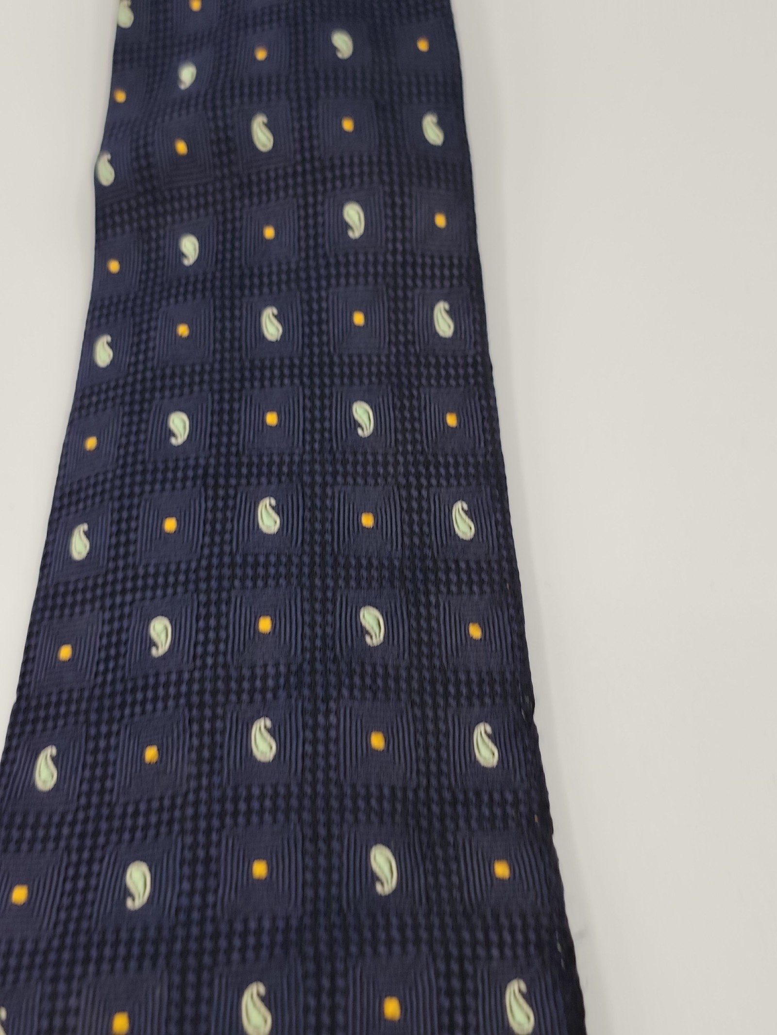 Burberry Navy Blue Paisley Pattern Silk Tie image 9