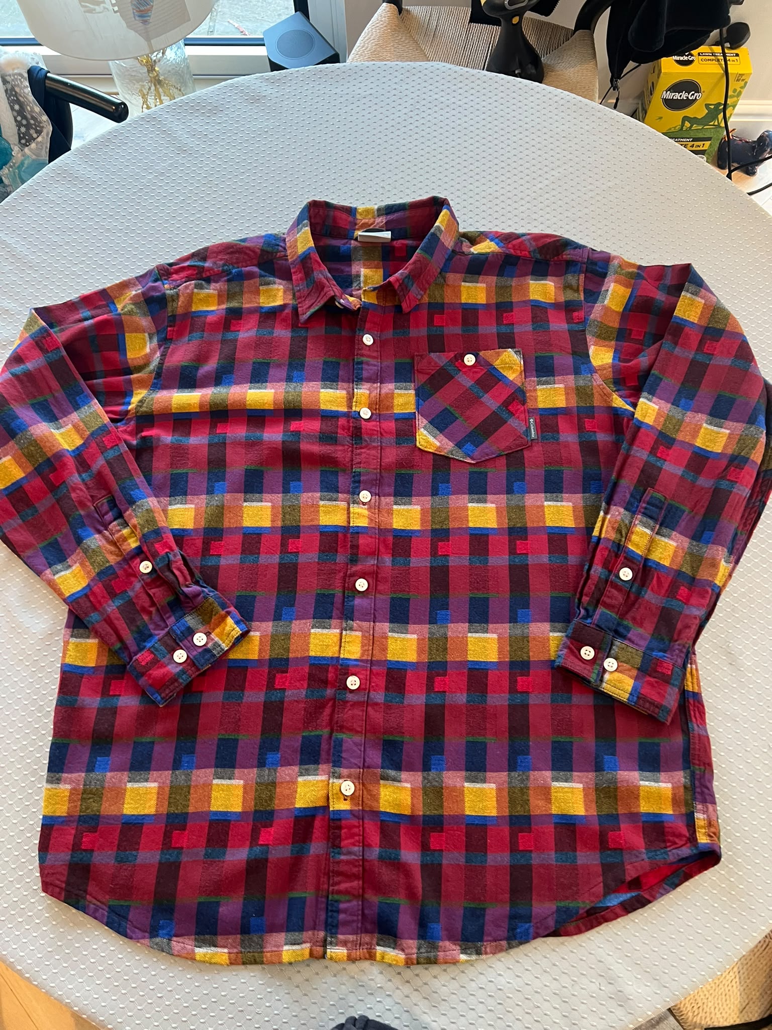 Vintage Columbia Men's Multi-Colour Check Flannel Shirt XL Cotton