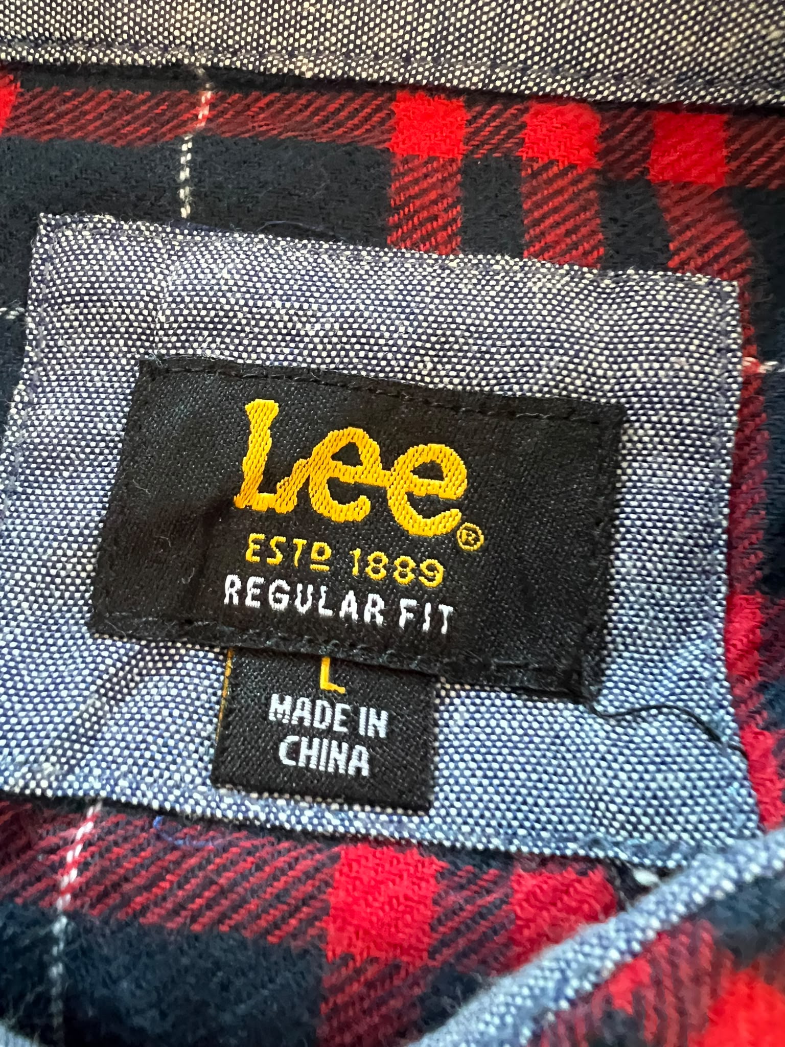 Vintage Lee Men's Red & Black Checkered Flannel Shirt Medium image 6