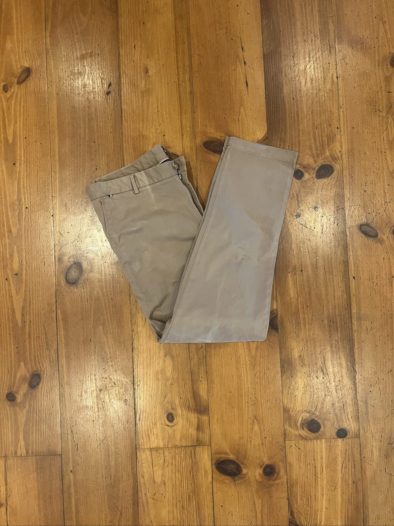 BOSS Beige Kane Regular Tapered Fit Chinos Size 36 Men's