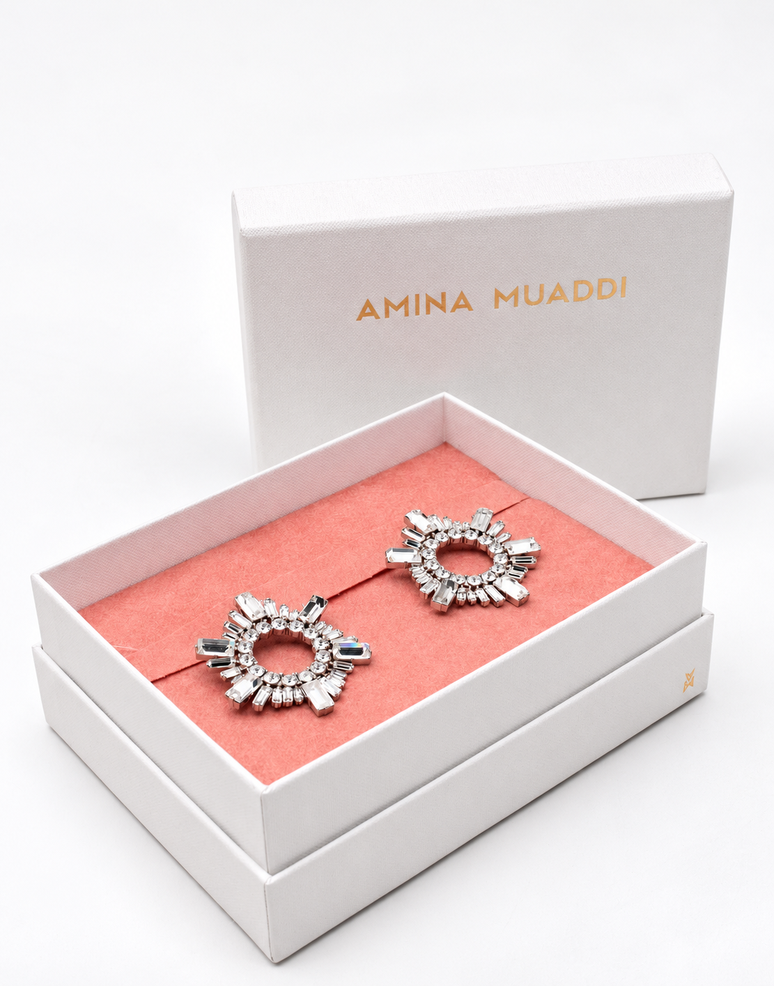 New Amina Muaddi Begum Rhinestone Stud Earrings One Size image 4