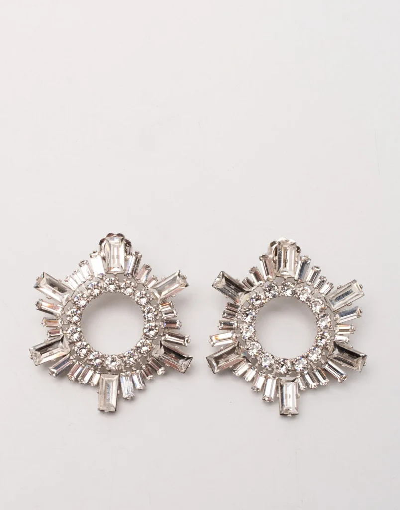 New Amina Muaddi Begum Rhinestone Stud Earrings One Size