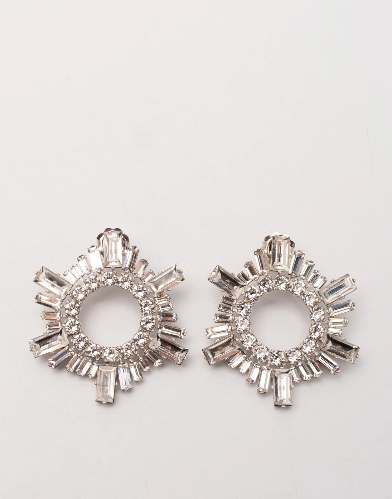 New Amina Muaddi Begum Rhinestone Stud Earrings One Size