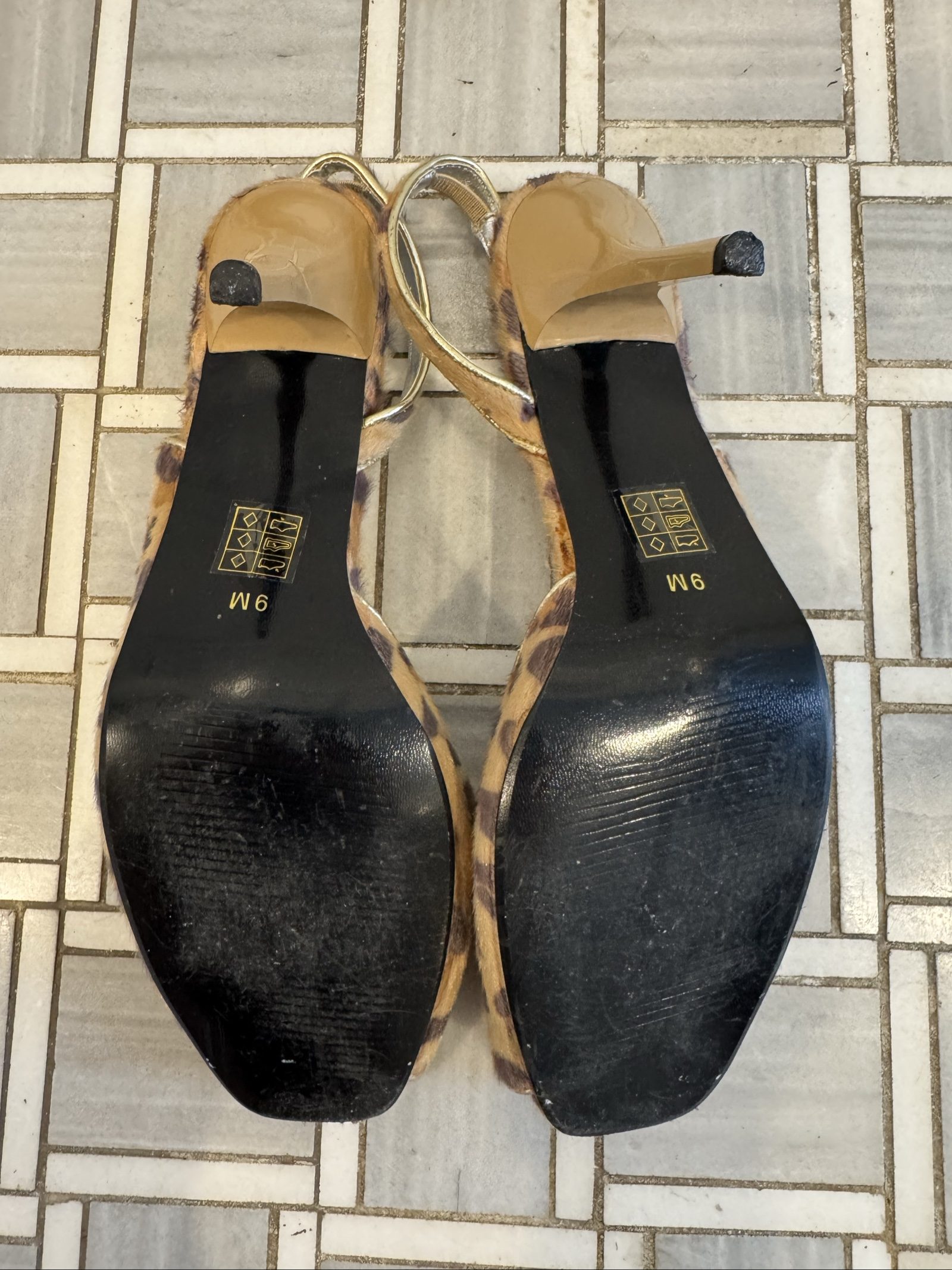 Women’s Pierre Dumas Leopard Print Slingback Peep Toe Heels – Size 9 image 6