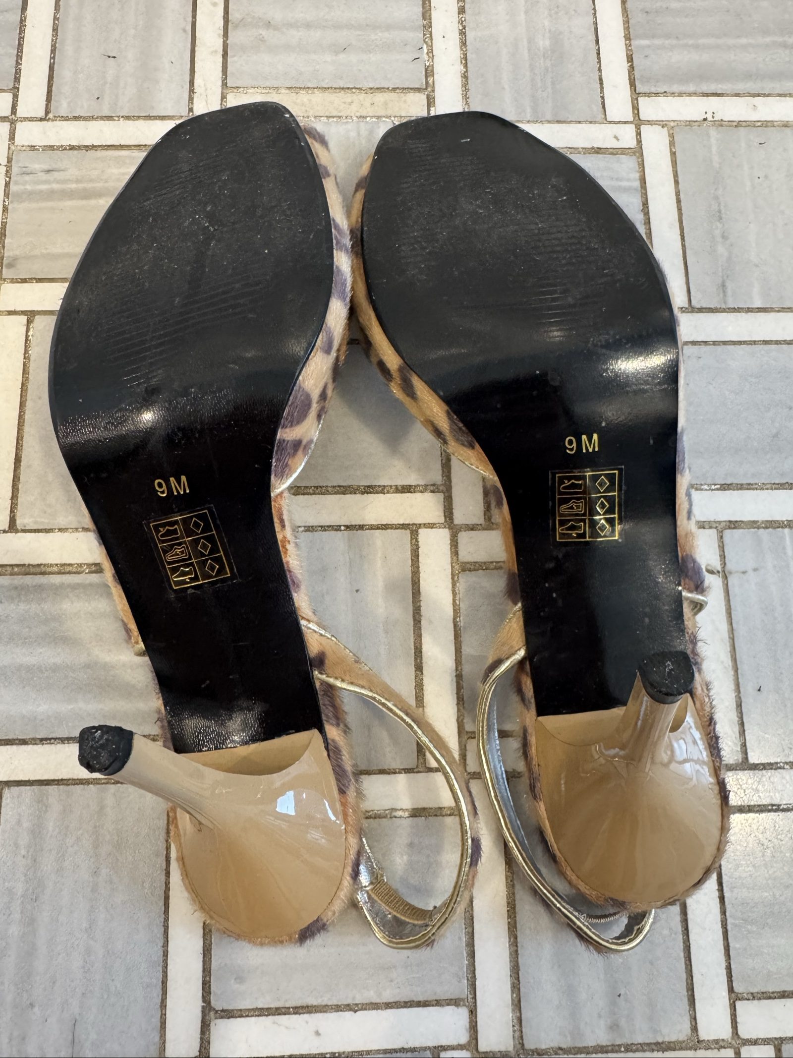 Women’s Pierre Dumas Leopard Print Slingback Peep Toe Heels – Size 9 image 7
