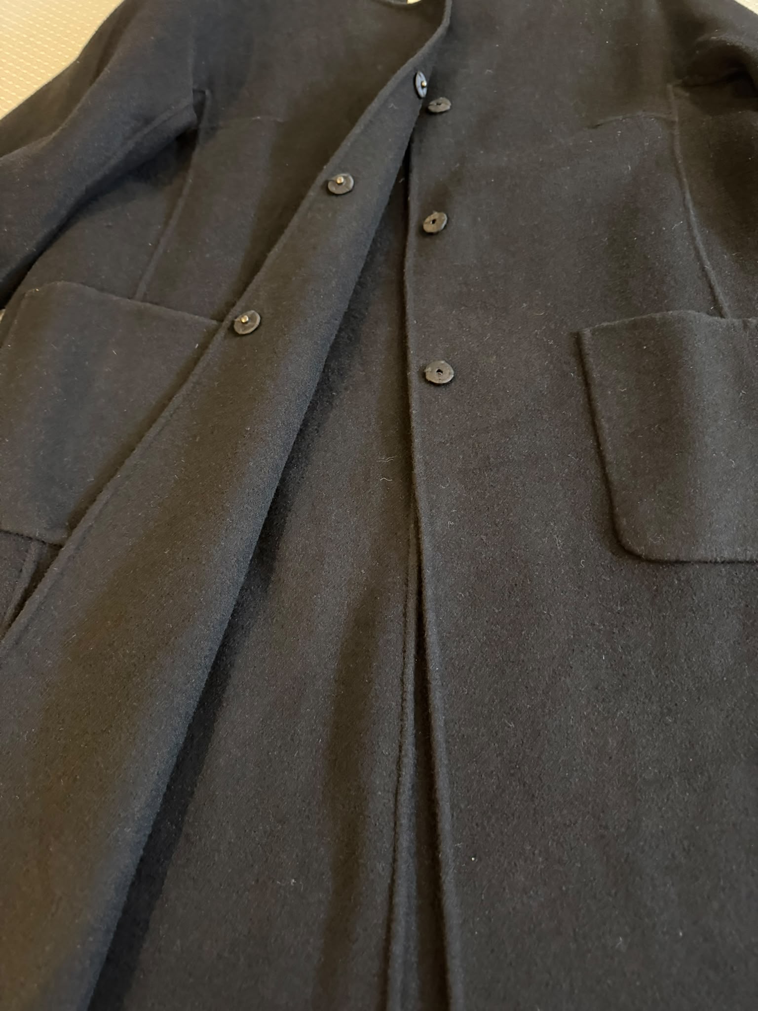 Intrend (Max Mara) Women's Black Wool Blend Coat M (12) Long Sleeve Pockets image 2