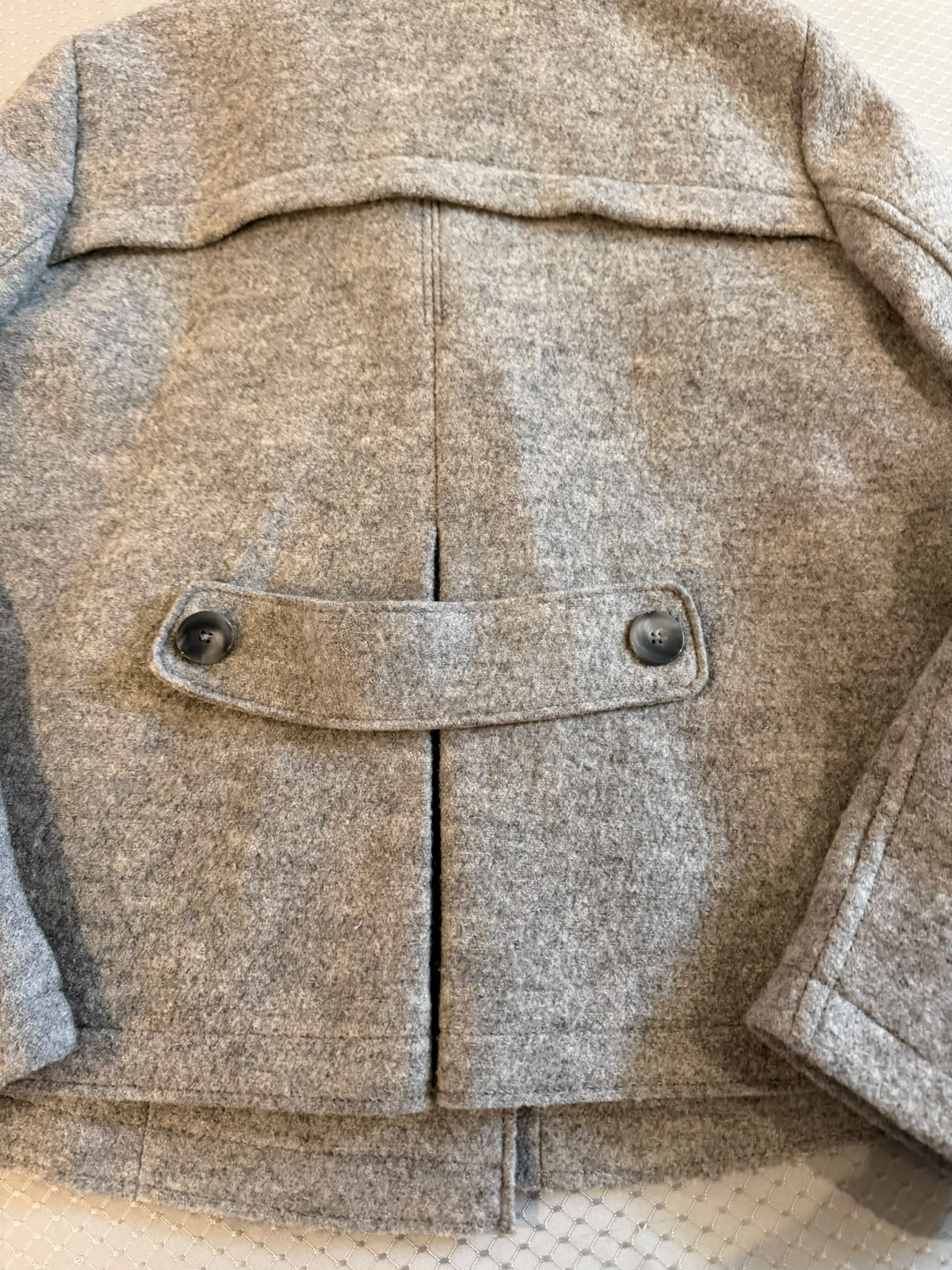 Hugo Boss Grey Wool Blend Double-Breasted Peacoat Large image 3