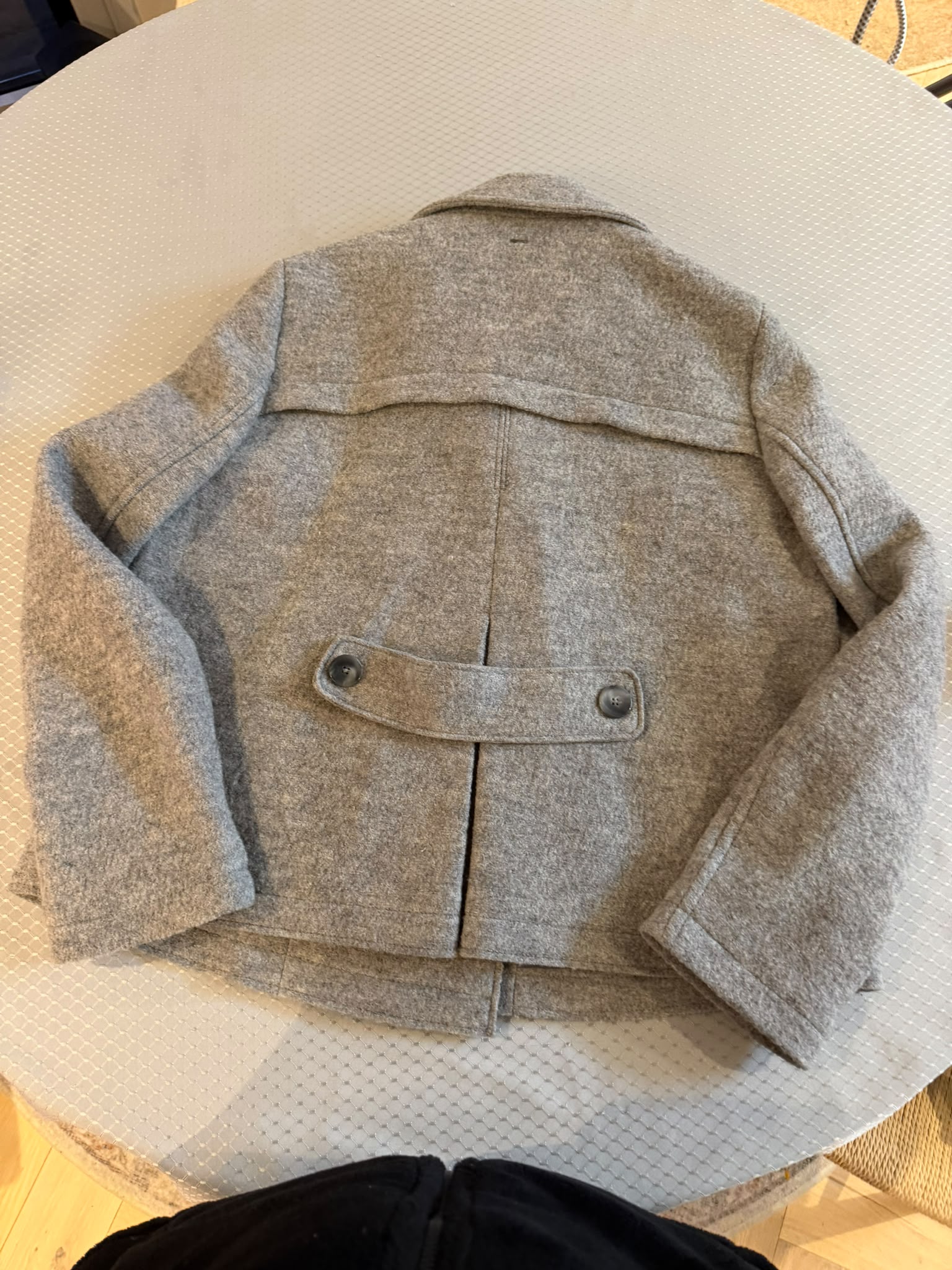 Hugo Boss Grey Wool Blend Double-Breasted Peacoat Large image 4