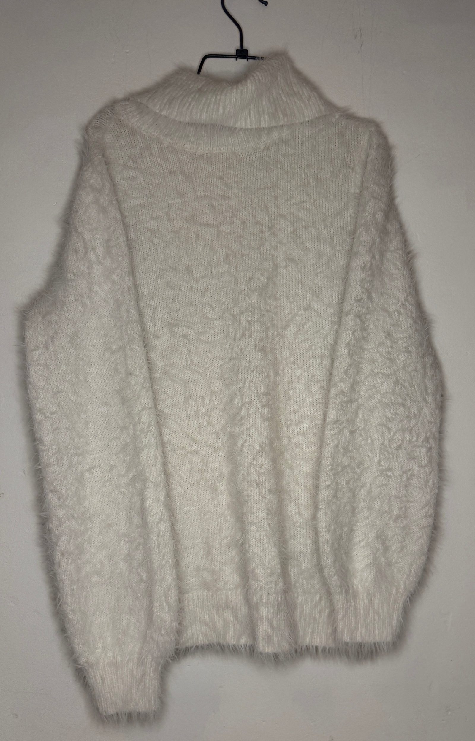 M&Co Cream Fluffy Knit Roll Neck Jumper — Size 10