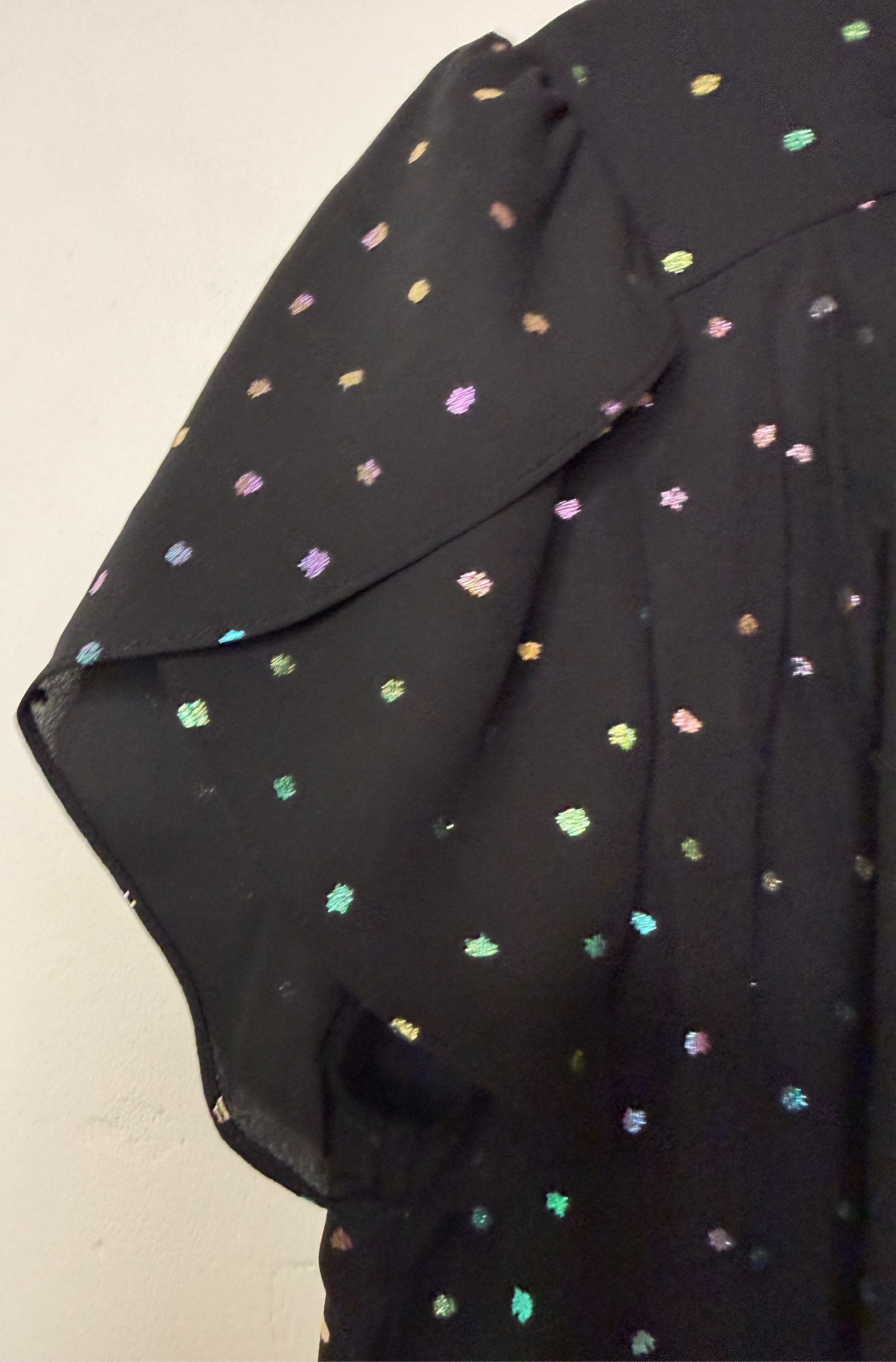 Mauvette Women's Black Multicolour Polka Dot Blouse UK 8 image 5