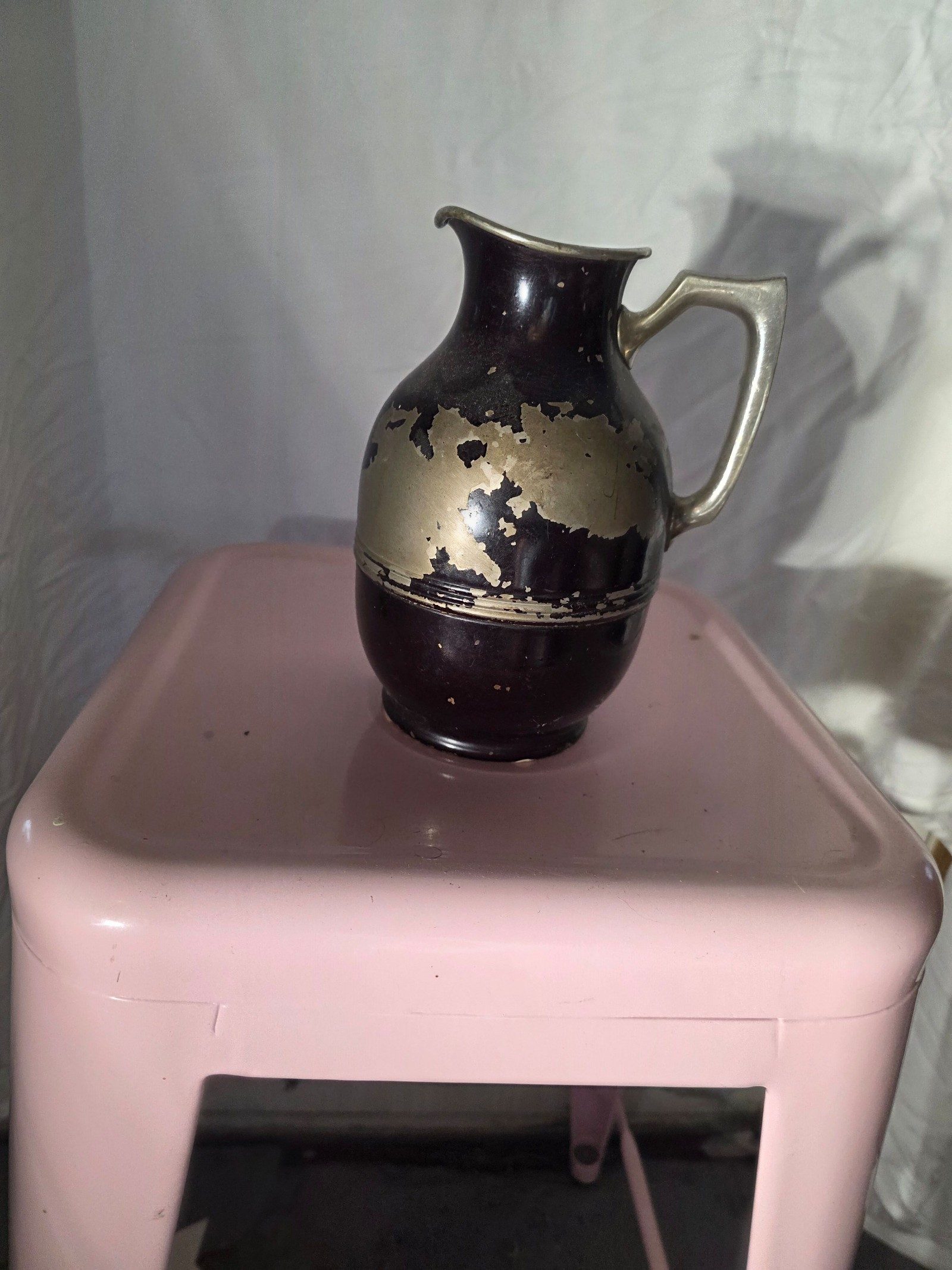 Universal Black & Silver Vintage Metal Pitcher