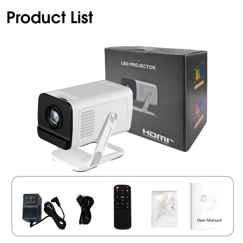 Ckixin White & Black 4K Support LED Projector with Auto Focus