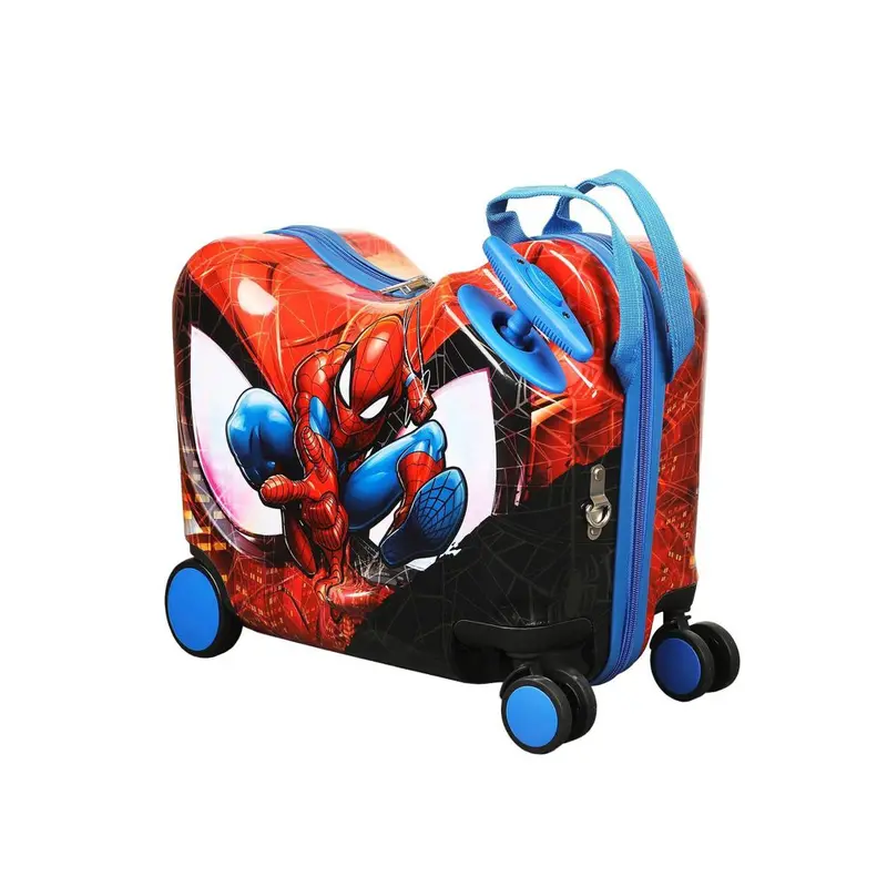 Spider-Man Red & Blue Kids Ride-On Suitcase with Wheels image 4