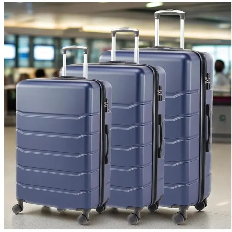 Navy Expandable ABS Hardshell Luggage Set with TSA Lock