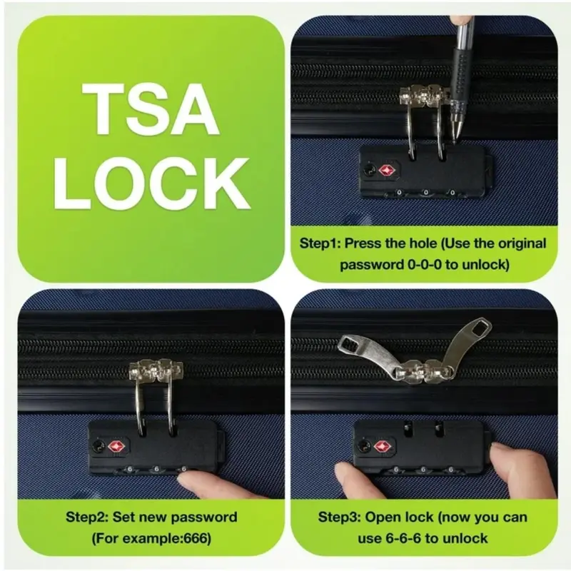 Navy Expandable ABS Hardshell Luggage Set with TSA Lock image 4