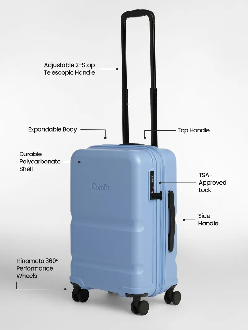 Comfit Blue Expandable Hard Shell Suitcase with TSA Lock image 2