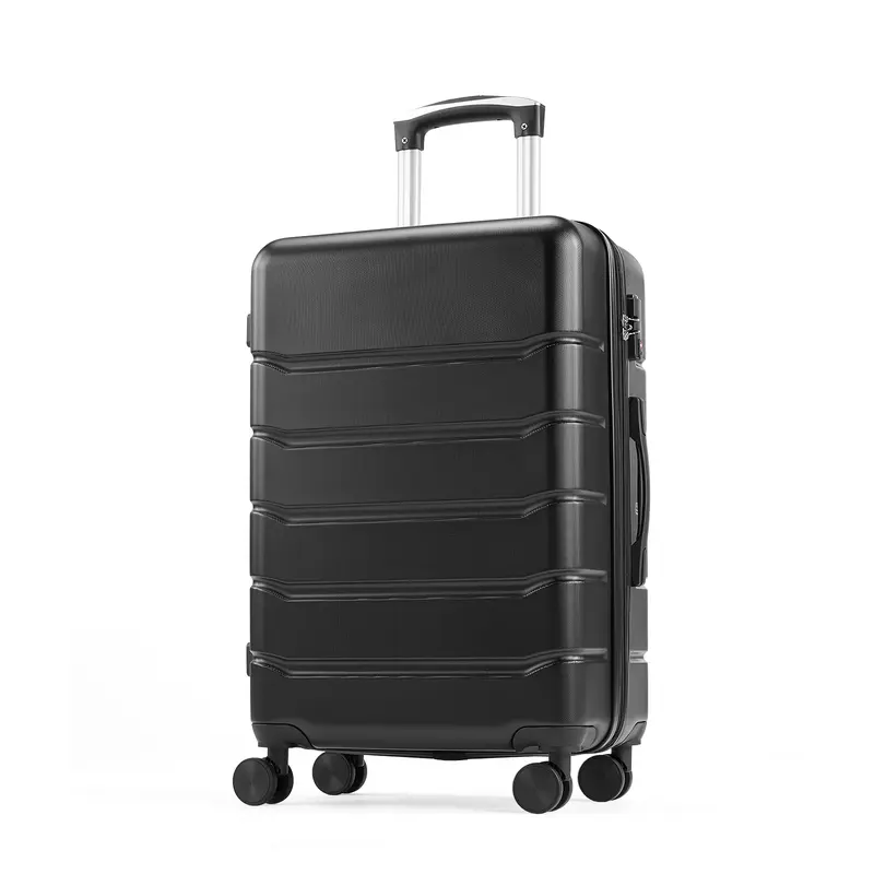 Black Hard Shell Expandable Spinner Suitcase with TSA Lock