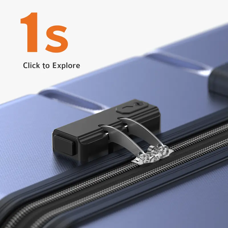 Black Hard Shell Expandable Spinner Suitcase with TSA Lock image 4