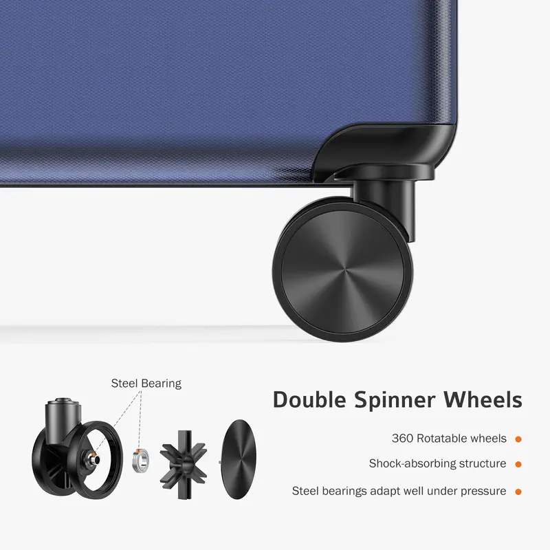 Black Hard Shell Expandable Spinner Suitcase with TSA Lock image 5