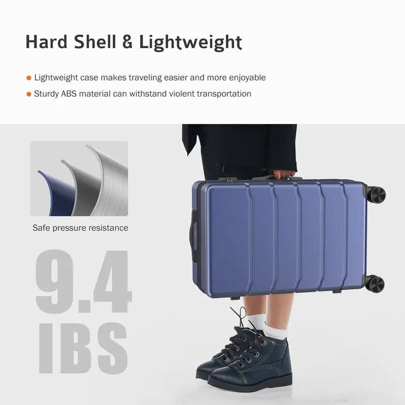 Black Hard Shell Expandable Spinner Suitcase with TSA Lock image 6