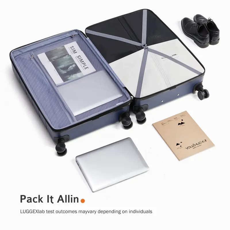 Black Hard Shell Expandable Spinner Suitcase with TSA Lock image 7