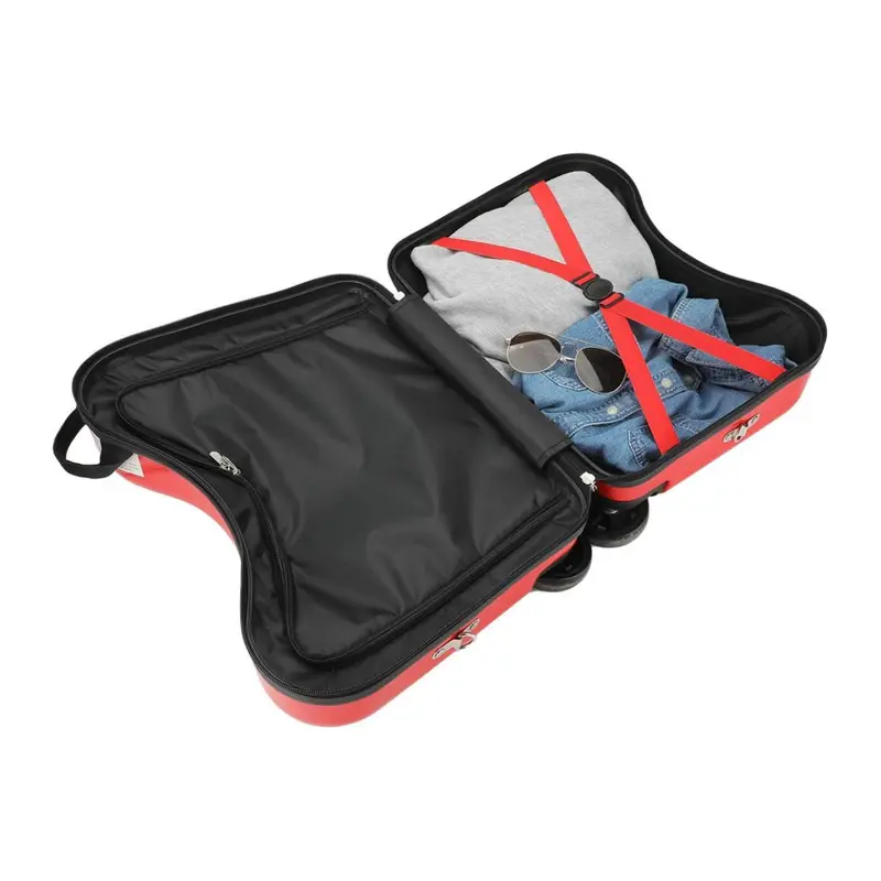 Red Kids' Ride-On Car Suitcase with Wheels and Handle image 3