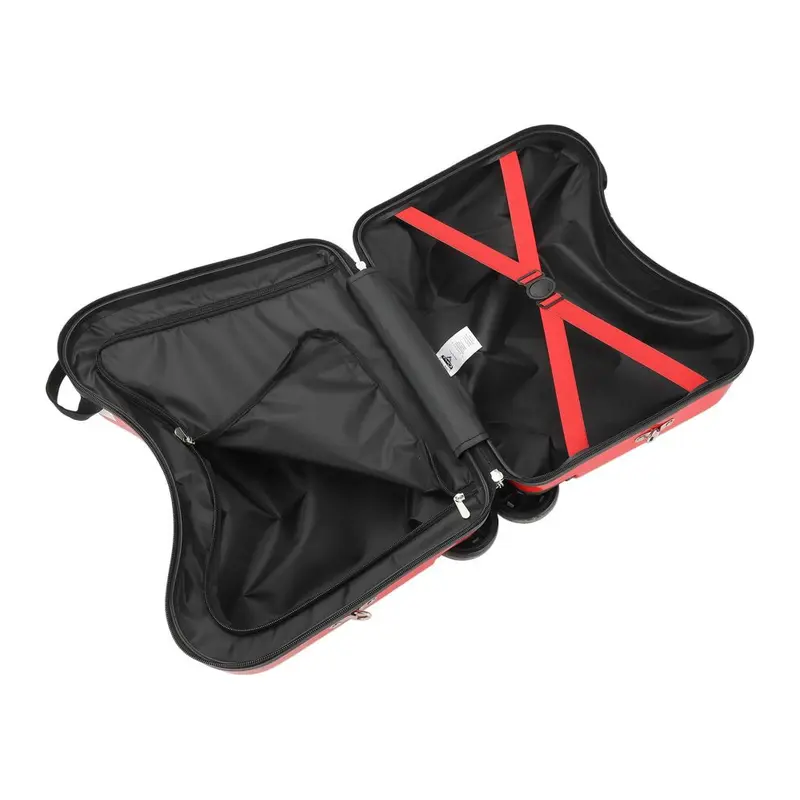 Red Kids' Ride-On Car Suitcase with Wheels and Handle image 4