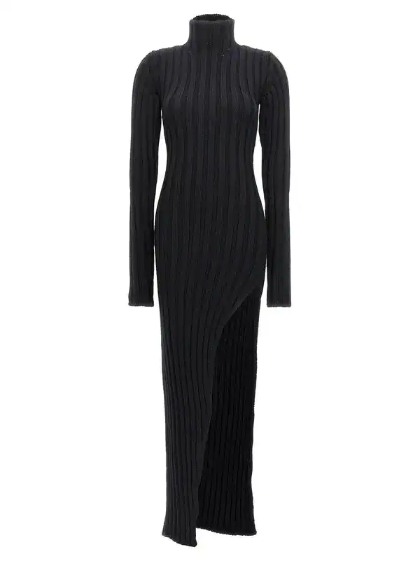 New Ann Demeulemeester Black Wool Long Jumper Dress Size M